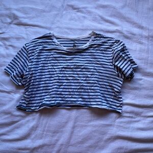 Striped Blue and White Crop Top
